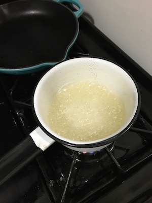 boiling water and sugar