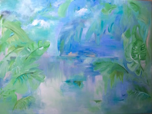 Dominica Rainforest, acrylic on canvas, 36x48